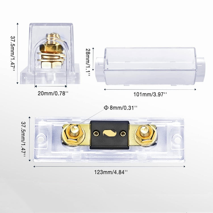 2 in 1 ANL Car Fuse Holder Electrical Protection Insulating Cover, Current:120A - Fuse by PMC Jewellery | Online Shopping South Africa | PMC Jewellery | Buy Now Pay Later Mobicred