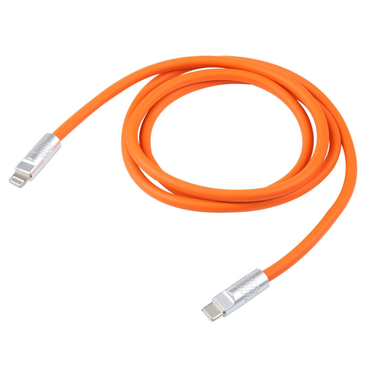 Mech Series 120W USB-C / Type-C to 8 Pin Metal Plug Silicone Fast Charging Data Cable, Length: 1.2m(Orange) - 2 in 1 Cable by PMC Jewellery | Online Shopping South Africa | PMC Jewellery | Buy Now Pay Later Mobicred