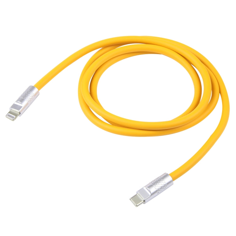 Mech Series 120W USB-C / Type-C to 8 Pin Metal Plug Silicone Fast Charging Data Cable, Length: 1.2m(Yellow) - 2 in 1 Cable by PMC Jewellery | Online Shopping South Africa | PMC Jewellery | Buy Now Pay Later Mobicred