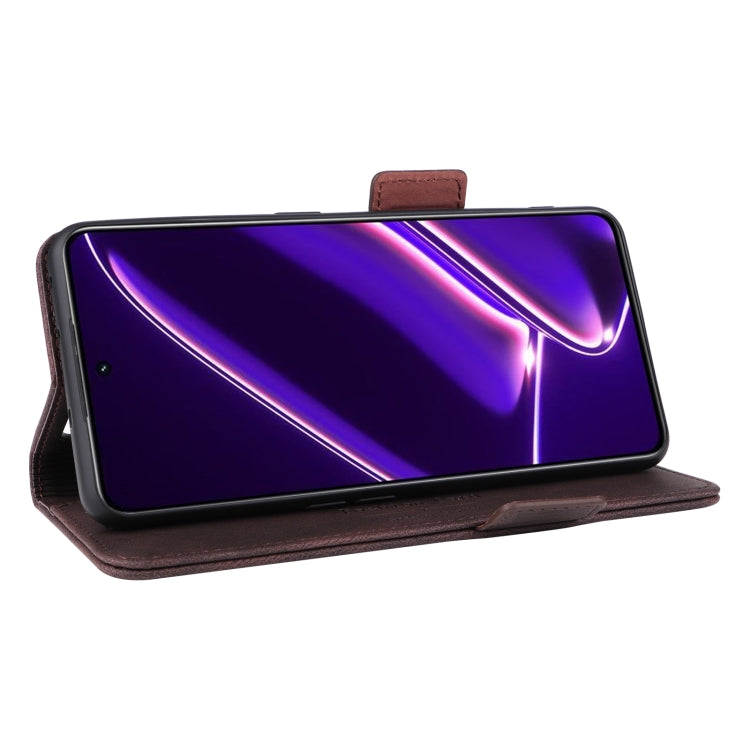 For Realme GT Neo5 SE Magnetic Clasp Leather Phone Case(Brown) - Realme Cases by PMC TechLife | Online Shopping South Africa | PMC TechLife | Buy Now Pay Later Mobicred