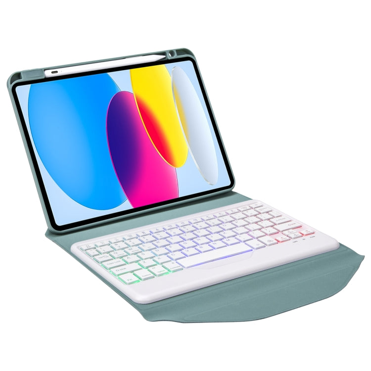 Z10BS For iPad 10th Gen 10.9 2022 Pen Slot Backlight Bluetooth Keyboard Leather Tablet Case(Green) - Universal by PMC TechLife | Online Shopping South Africa | PMC TechLife