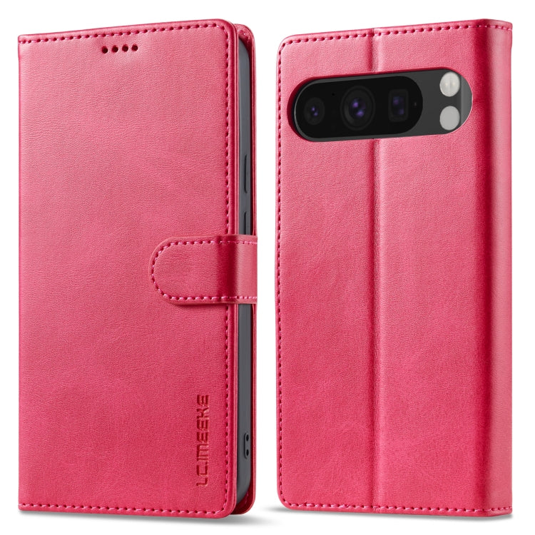 For Google Pixel 9 Pro XL LC.IMEEKE Calf Texture Flip Leather Phone Case(Red) - Google Cases by LC.IMEEKE | Online Shopping South Africa | PMC Jewellery | Buy Now Pay Later Mobicred