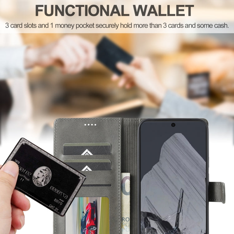 For Google Pixel 9 / 9 Pro LC.IMEEKE Calf Texture Flip Leather Phone Case(Grey) - free shipping - PMC TechLife - Order now!