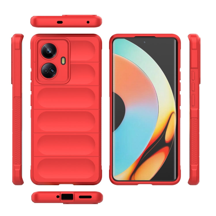 For Realme 10 Pro+ 5G Magic Shield TPU + Flannel Phone Case(Red) - Realme Cases by PMC TechLife | Online Shopping South Africa | PMC TechLife