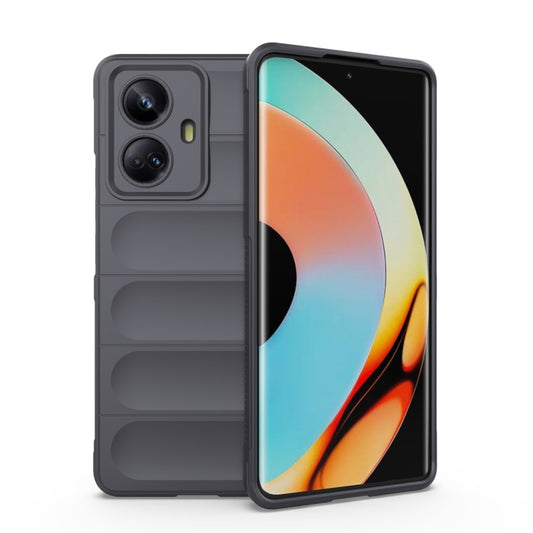 For Realme 10 Pro+ 5G Magic Shield TPU + Flannel Phone Case(Dark Grey) - Realme Cases by PMC Jewellery | Online Shopping South Africa | PMC Jewellery | Buy Now Pay Later Mobicred