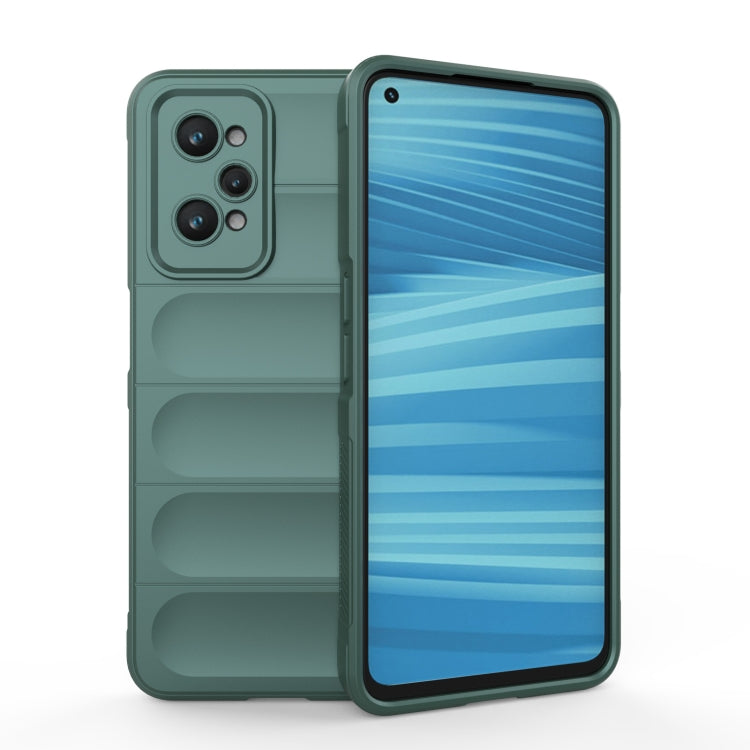 For Realme GT2 Magic Shield TPU + Flannel Phone Case(Dark Green) - Realme Cases by PMC TechLife | Online Shopping South Africa | PMC TechLife | Buy Now Pay Later Mobicred