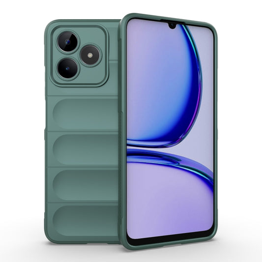 For Realme C53 4G Magic Shield TPU + Flannel Phone Case(Dark Green) - Realme Cases by PMC Jewellery | Online Shopping South Africa | PMC Jewellery | Buy Now Pay Later Mobicred