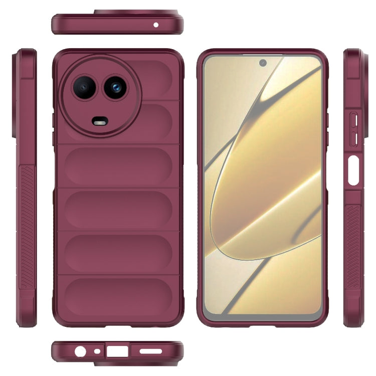 For Realme 11 5G Global Magic Shield TPU + Flannel Phone Case(Wine Red) - Realme Cases by PMC Jewellery | Online Shopping South Africa | PMC Jewellery | Buy Now Pay Later Mobicred