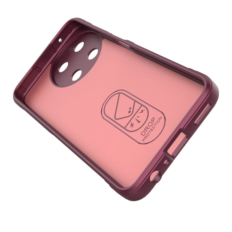 For Realme 11 4G Global Magic Shield TPU + Flannel Phone Case(Wine Red) - Realme Cases by PMC Jewellery | Online Shopping South Africa | PMC Jewellery | Buy Now Pay Later Mobicred