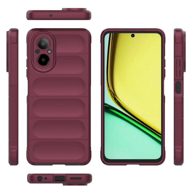 For Realme C67 4G Global Magic Shield TPU + Flannel Phone Case(Wine Red) - Realme Cases by PMC Jewellery | Online Shopping South Africa | PMC Jewellery | Buy Now Pay Later Mobicred