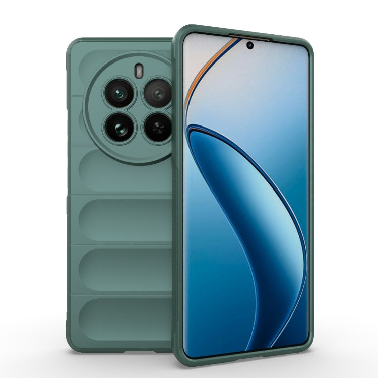 For Realme 12 Pro 5G / 12 Pro+ Magic Shield TPU + Flannel Phone Case(Dark Green) - Realme Cases by PMC TechLife | Online Shopping South Africa | PMC TechLife | Buy Now Pay Later Mobicred