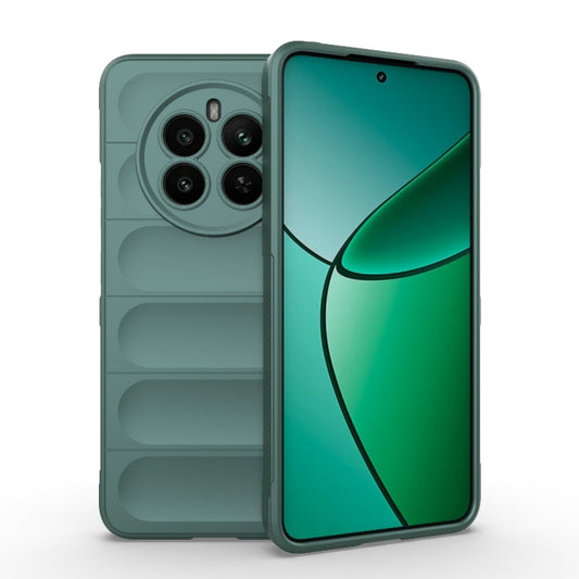 For Realme 12+ 5G Global Magic Shield TPU + Flannel Phone Case(Dark Green) - Realme Cases by PMC Jewellery | Online Shopping South Africa | PMC Jewellery | Buy Now Pay Later Mobicred