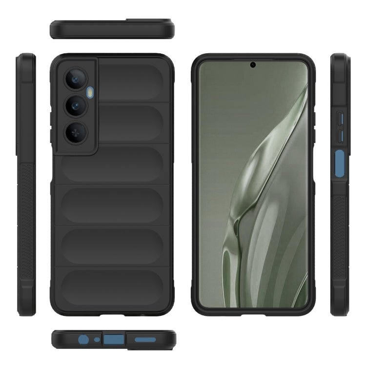 For Realme C65 4G Global Magic Shield TPU + Flannel Phone Case(Black) - Realme Cases by PMC Jewellery | Online Shopping South Africa | PMC Jewellery | Buy Now Pay Later Mobicred