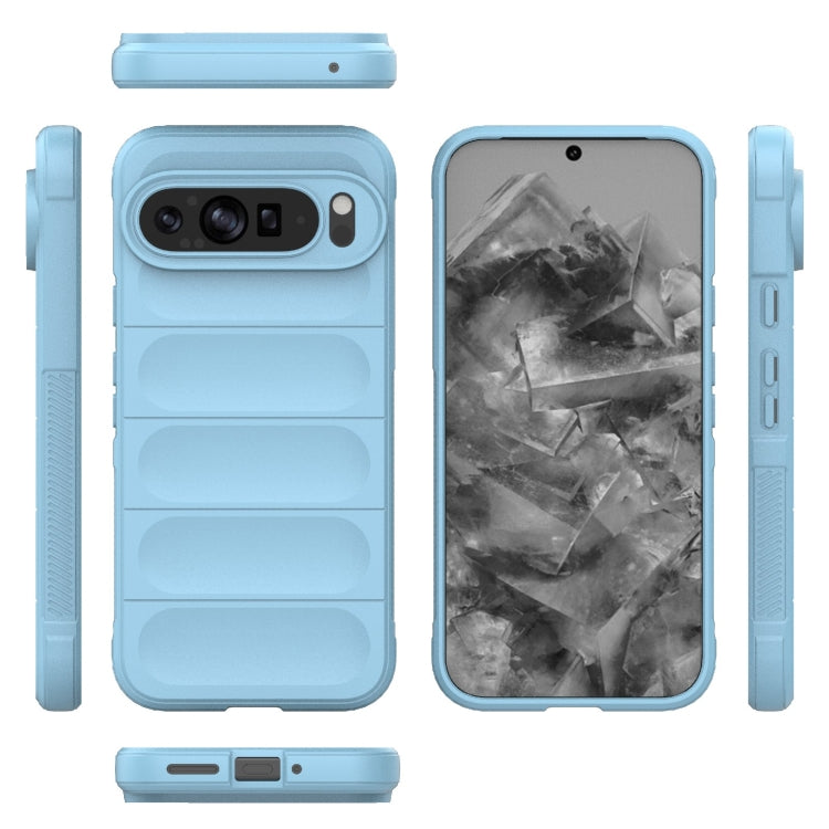 For Google Pixel 9 Pro XL 5G Magic Shield TPU + Flannel Phone Case(Light Blue) - Google Cases by PMC TechLife | Online Shopping South Africa | PMC TechLife | Buy Now Pay Later Mobicred