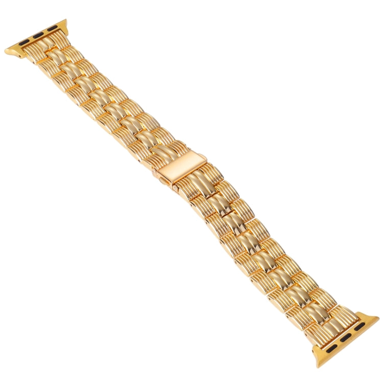 3-Beads Stripe Metal Watch Band For Apple Watch 9 41mm(Gold) - free shipping - PMc TechLife - Order now!