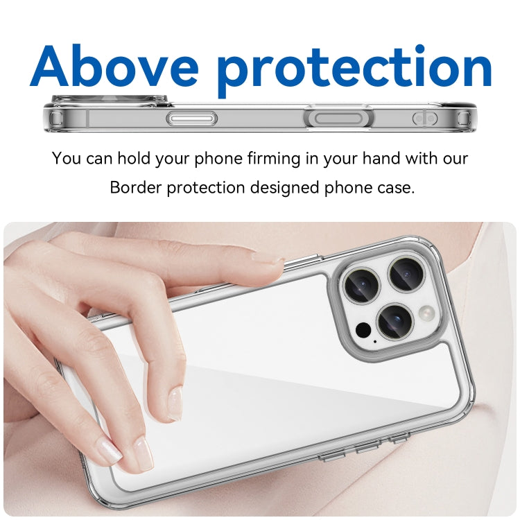 For iPhone 16 Pro Max Colorful Series Acrylic + TPU Phone Case(Transparent) - iPhone 16 Pro Max Cases by PMC TechLife | Online Shopping South Africa | PMC TechLife | Buy Now Pay Later Mobicred
