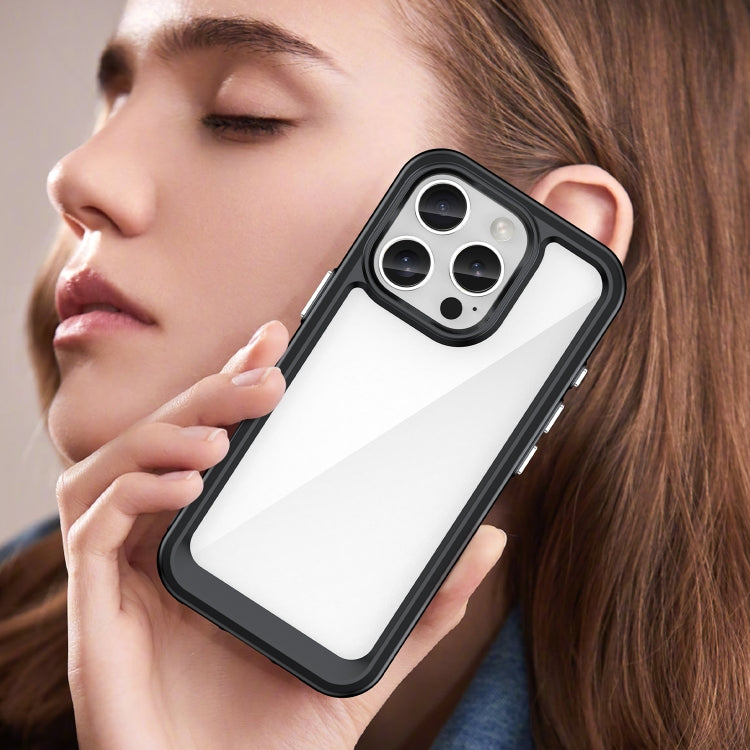 For iPhone 16 Pro Colorful Series Acrylic + TPU Phone Case(Black) - iPhone 16 Pro Cases by PMC TechLife | Online Shopping South Africa | PMC TechLife | Buy Now Pay Later Mobicred