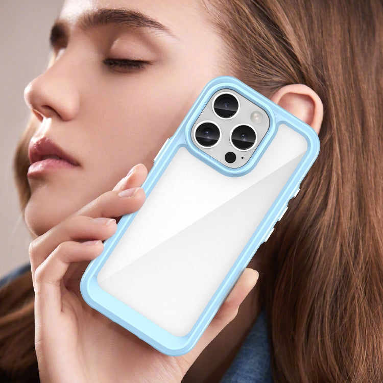 For iPhone 16 Pro Colorful Series Acrylic + TPU Phone Case(Blue) - iPhone 16 Pro Cases by PMC TechLife | Online Shopping South Africa | PMC TechLife | Buy Now Pay Later Mobicred