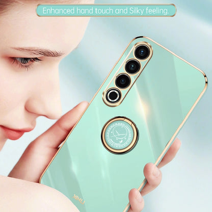 For Meizu 20 Pro 5G XINLI Straight Edge 6D Electroplate TPU Phone Case with Ring Holder(Mint Green) - Meizu by XINLI | Online Shopping South Africa | PMC Jewellery | Buy Now Pay Later Mobicred