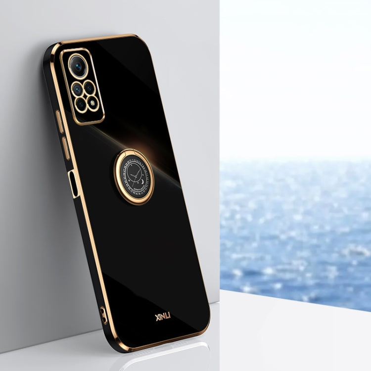 For Xiaomi Redmi Note 12 Pro 4G XINLI Straight Edge 6D Electroplate TPU Phone Case with Ring Holder(Black) - free shipping - PMC TechLife - Order now!