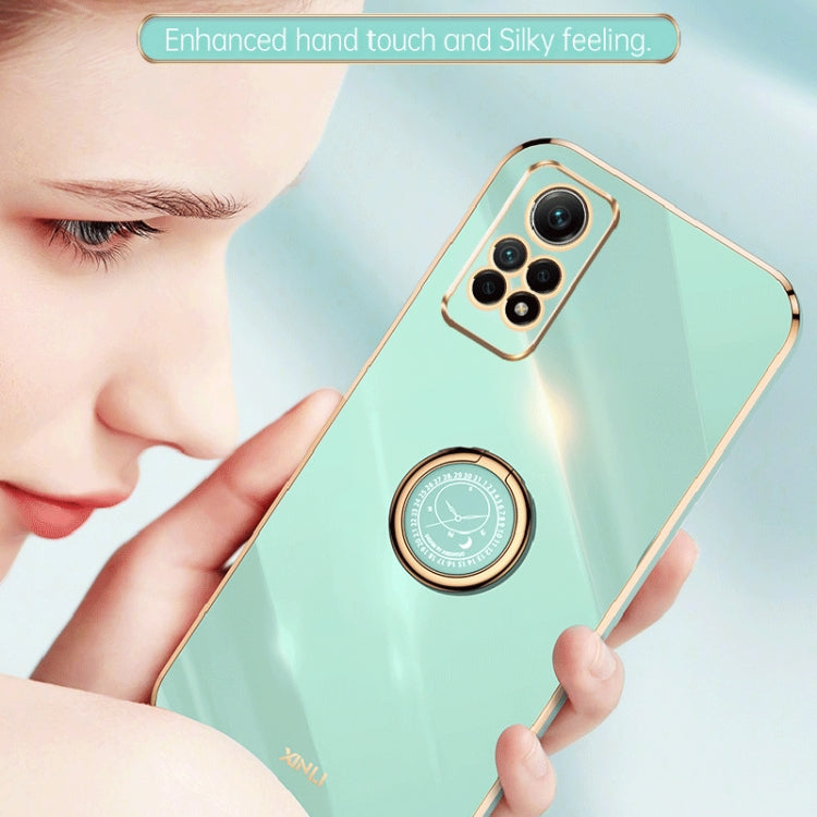 For Xiaomi Redmi Note 12 Pro 4G XINLI Straight Edge 6D Electroplate TPU Phone Case with Ring Holder(Black) - free shipping - PMC TechLife - Order now!