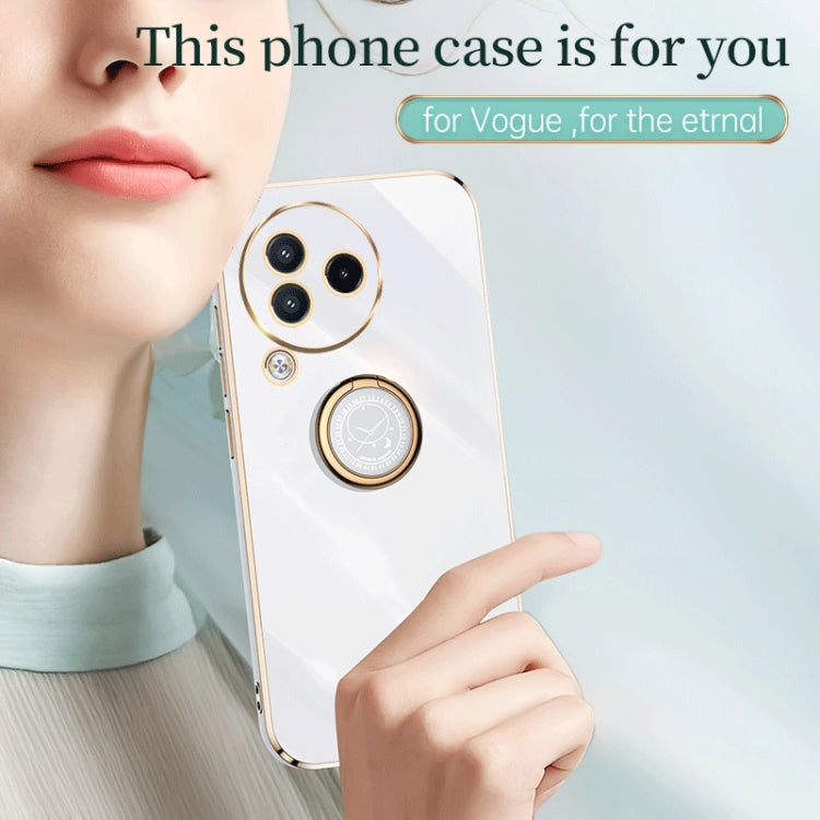For Xiaomi Civi 3 5G XINLI Straight Edge 6D Electroplate TPU Phone Case with Ring Holder(Hawthorn Red) - Xiaomi Cases by XINLI | Online Shopping South Africa | PMC Jewellery | Buy Now Pay Later Mobicred