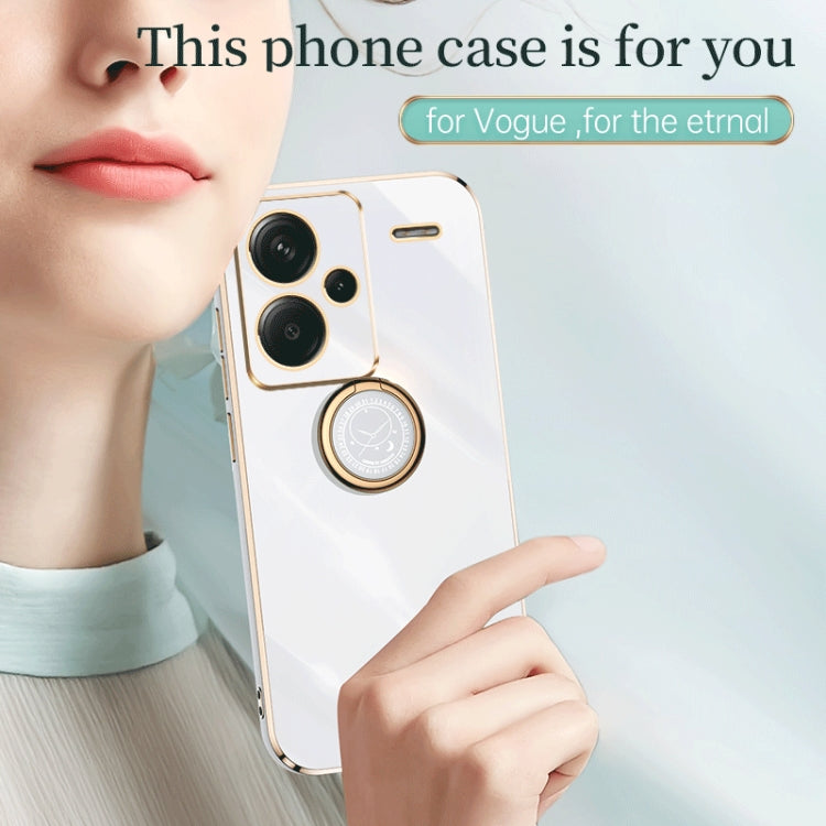 For Xiaomi Redmi Note 13 Pro+ XINLI Straight Edge 6D Electroplate TPU Phone Case with Ring Holder(Black) - Note 13 Pro+ Cases by XINLI | Online Shopping South Africa | PMC TechLife | Buy Now Pay Later Mobicred