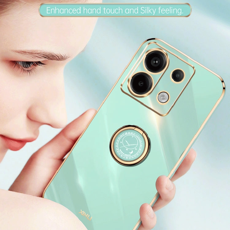 For Xiaomi Redmi Note 13 Pro XINLI Straight Edge 6D Electroplate TPU Phone Case with Ring Holder(Pink) - free shipping - PMC TechLife - Order now!