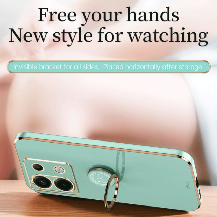 For Xiaomi Redmi Note 13 Pro XINLI Straight Edge 6D Electroplate TPU Phone Case with Ring Holder(Pink) - free shipping - PMC TechLife - Order now!