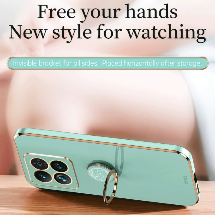 For Xiaomi 14 Pro XINLI Straight Edge 6D Electroplate TPU Phone Case with Ring Holder(Celestial Blue) - free shipping - PMC TechLife - Order now!
