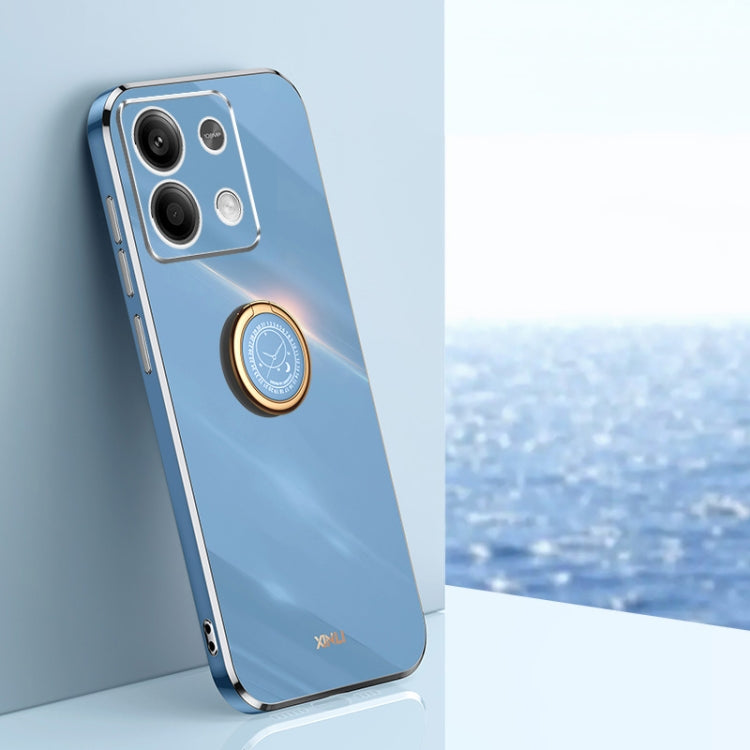 For Xiaomi Redmi Note 13 4G XINLI Straight Edge 6D Electroplate TPU Phone Case with Ring Holder(Celestial Blue) - Note 13 Cases by XINLI | Online Shopping South Africa | PMC TechLife | Buy Now Pay Later Mobicred