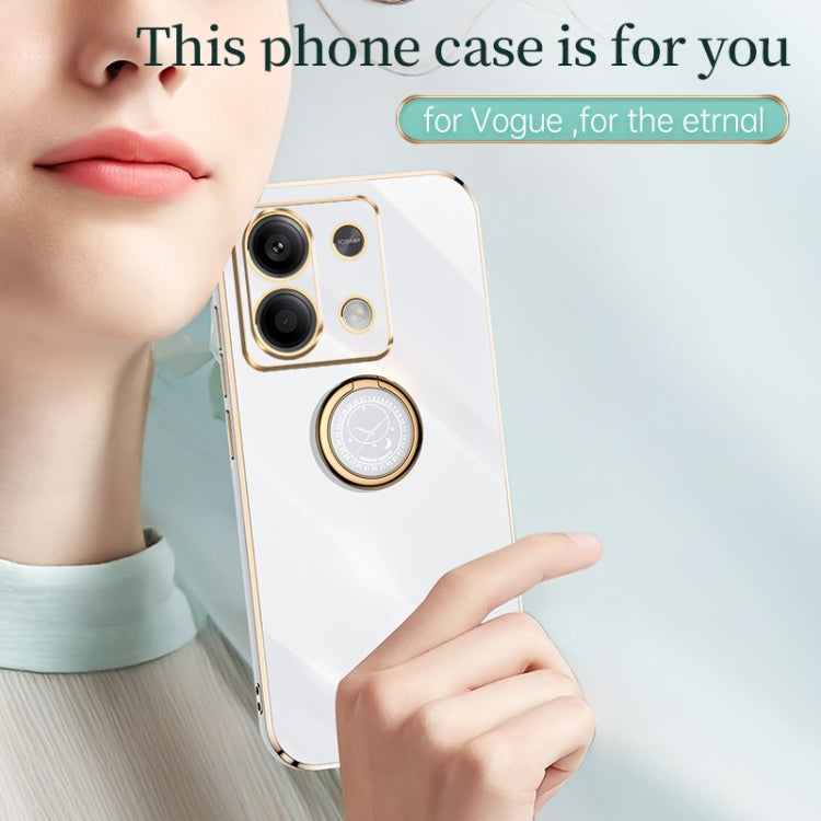 For Xiaomi Redmi Note 13 Pro 4G XINLI Straight Edge 6D Electroplate TPU Phone Case with Ring Holder(White) - free shipping - PMC TechLife - Order now!