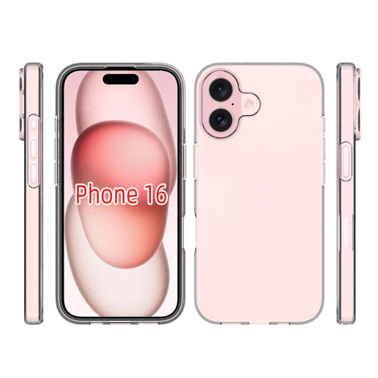 For iPhone 16 Waterproof Texture TPU Phone Case(Transparent) - iPhone 16 Cases by PMC TechLife | Online Shopping South Africa | PMC TechLife | Buy Now Pay Later Mobicred