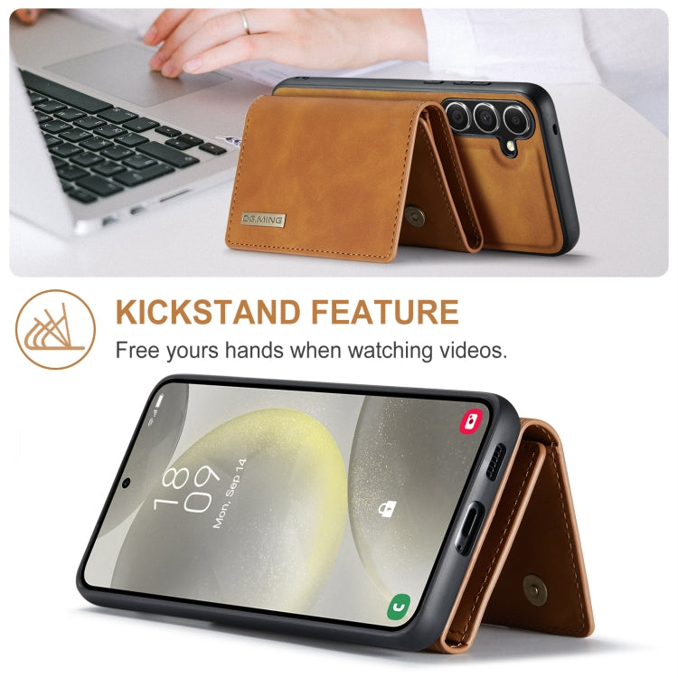 For Samsung Galaxy S24 5G DG.MING M1 Series 3-Fold Multi Card Wallet + Magnetic Phone Case(Brown) - Galaxy S24 5G Cases by DG.MING | Online Shopping South Africa | PMC Jewellery | Buy Now Pay Later Mobicred