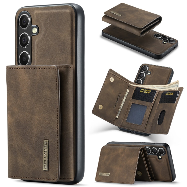 For Samsung Galaxy S24 5G DG.MING M1 Series 3-Fold Multi Card Wallet + Magnetic Phone Case(Coffee) - Galaxy S24 5G Cases by DG.MING | Online Shopping South Africa | PMC Jewellery | Buy Now Pay Later Mobicred