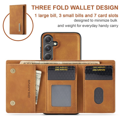 For Samsung Galaxy S24+ 5G DG.MING M1 Series 3-Fold Multi Card Wallet + Magnetic Phone Case(Brown) - Galaxy S24+ 5G Cases by DG.MING | Online Shopping South Africa | PMC Jewellery | Buy Now Pay Later Mobicred