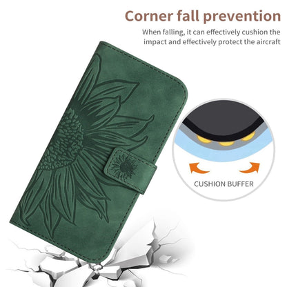 For Xiaomi Redmi 13C 5G Skin Feel Sun Flower Embossed Flip Leather Phone Case with Lanyard(Green) - 13C Cases by PMC Jewellery | Online Shopping South Africa | PMC Jewellery | Buy Now Pay Later Mobicred