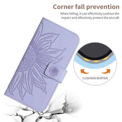 For Xiaomi Redmi Note 13 Pro 4G Global Skin Feel Sun Flower Embossed Flip Leather Phone Case with Lanyard(Purple) - Note 13 Pro Cases by PMC Jewellery | Online Shopping South Africa | PMC Jewellery | Buy Now Pay Later Mobicred