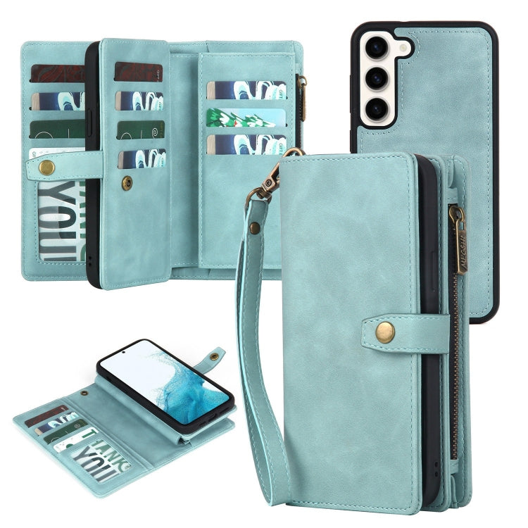 For Samsung Galaxy A13 5G Zipper Wallet Magnetic Detachable Leather Phone Case(Blue) - Galaxy Phone Cases by PMC TechLife | Online Shopping South Africa | PMC TechLife | Buy Now Pay Later Mobicred