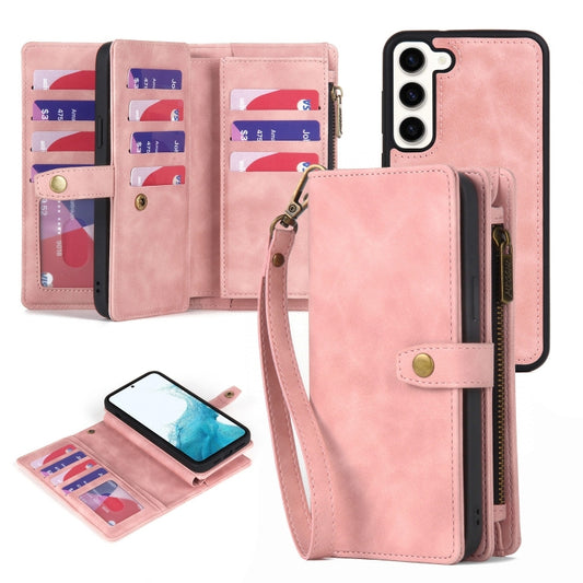 For Samsung Galaxy A33 5G Zipper Wallet Detachable MagSafe Leather Phone Case(Pink) - Galaxy Phone Cases by PMC Jewellery | Online Shopping South Africa | PMC Jewellery