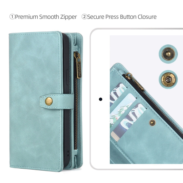 For Samsung Galaxy A71 4G Zipper Wallet Detachable MagSafe Leather Phone Case(Blue) - Galaxy Phone Cases by PMC TechLife | Online Shopping South Africa | PMC TechLife