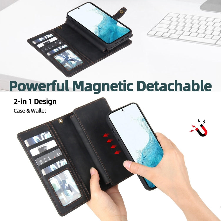 For Samsung Galaxy A71 5G Zipper Wallet Magnetic Detachable Leather Phone Case(Black) - Galaxy Phone Cases by PMC TechLife | Online Shopping South Africa | PMC TechLife | Buy Now Pay Later Mobicred