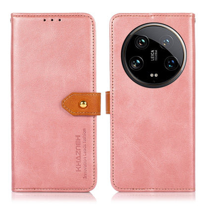 For Xiaomi 14 Ultra KHAZNEH Cowhide Texture Flip Leather Phone Case(Rose Gold) - 14 Ultra Cases by PMC Jewellery | Online Shopping South Africa | PMC Jewellery | Buy Now Pay Later Mobicred