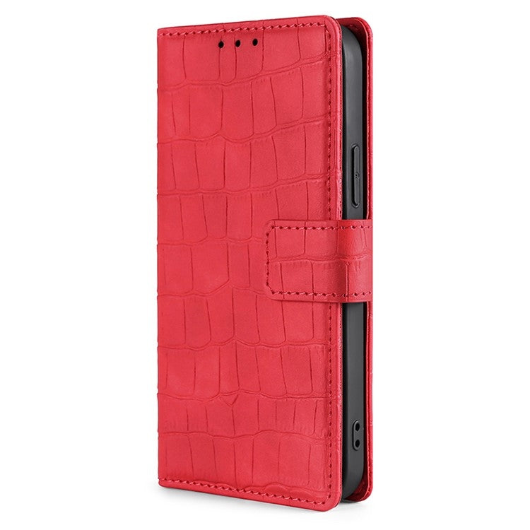 For Xiaomi Redmi Note 13 4G Skin Feel Crocodile Magnetic Clasp Leather Phone Case(Red) - free shipping - PMC TechLife - Order now!