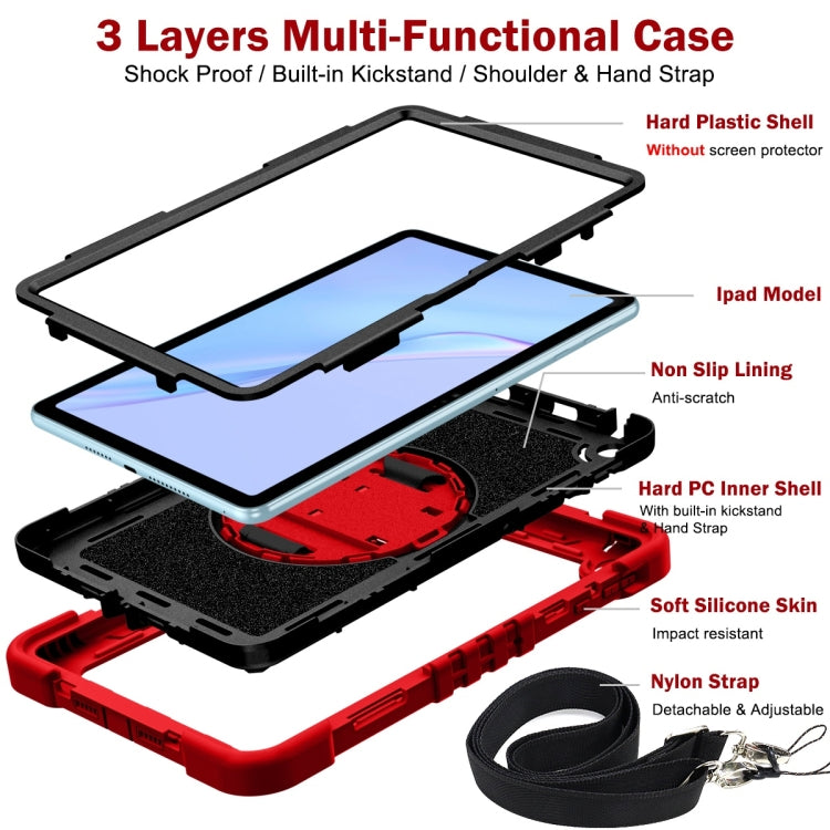 For Huawei MatePad SE 10.4 360 Degree Rotation PC Contrast Silicone Tablet Case(Red + Black) - Huawei by PMC TechLife | Online Shopping South Africa | PMC TechLife | Buy Now Pay Later Mobicred