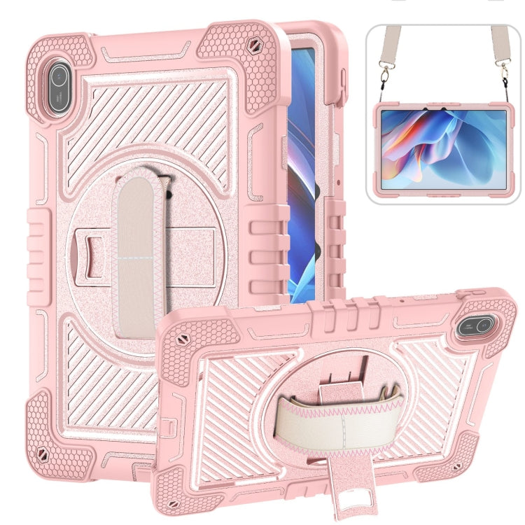 For Huawei MatePad SE 11 360 Degree Rotation PC Contrast Silicone Tablet Case(Rose Gold) - Huawei by PMC TechLife | Online Shopping South Africa | PMC TechLife | Buy Now Pay Later Mobicred