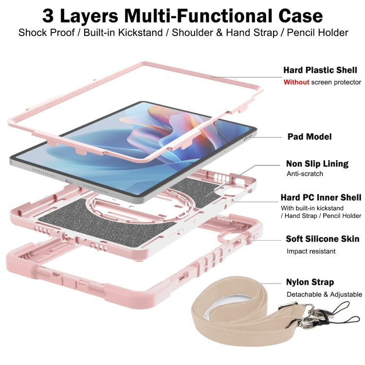 For Huawei MatePad SE 11 360 Degree Rotation PC Contrast Silicone Tablet Case(Rose Gold) - Huawei by PMC TechLife | Online Shopping South Africa | PMC TechLife | Buy Now Pay Later Mobicred