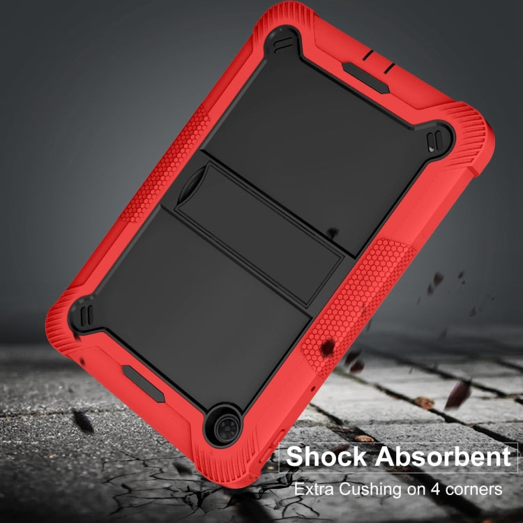 For TCL Tab 10 5G Shockproof Silicone Hybrid PC Tablet Case with Holder(Black + Red) - Others by PMC TechLife | Online Shopping South Africa | PMC TechLife | Buy Now Pay Later Mobicred