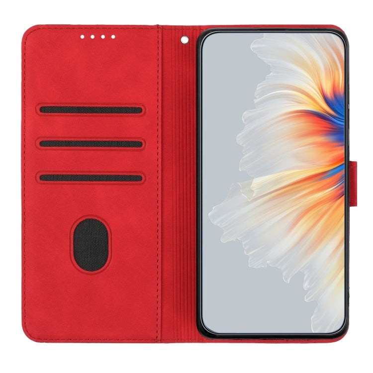 For Xiaomi Redmi A3 Heart Pattern Skin Feel Leather Phone Case(Red) - Xiaomi Cases by PMC Jewellery | Online Shopping South Africa | PMC Jewellery | Buy Now Pay Later Mobicred