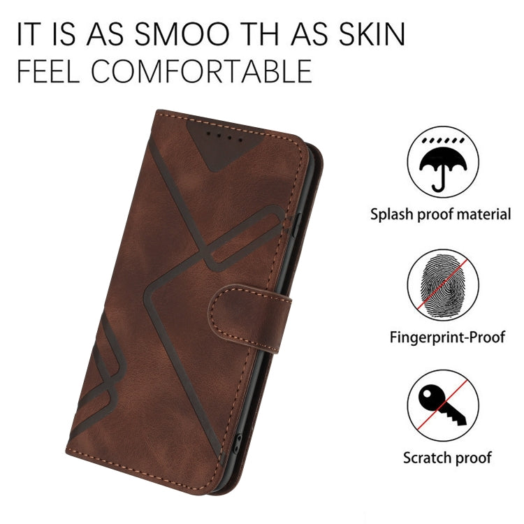 For Google Pixel 9 Pro Line Pattern Skin Feel Leather Phone Case(Coffee) - Google Cases by PMC Jewellery | Online Shopping South Africa | PMC Jewellery | Buy Now Pay Later Mobicred